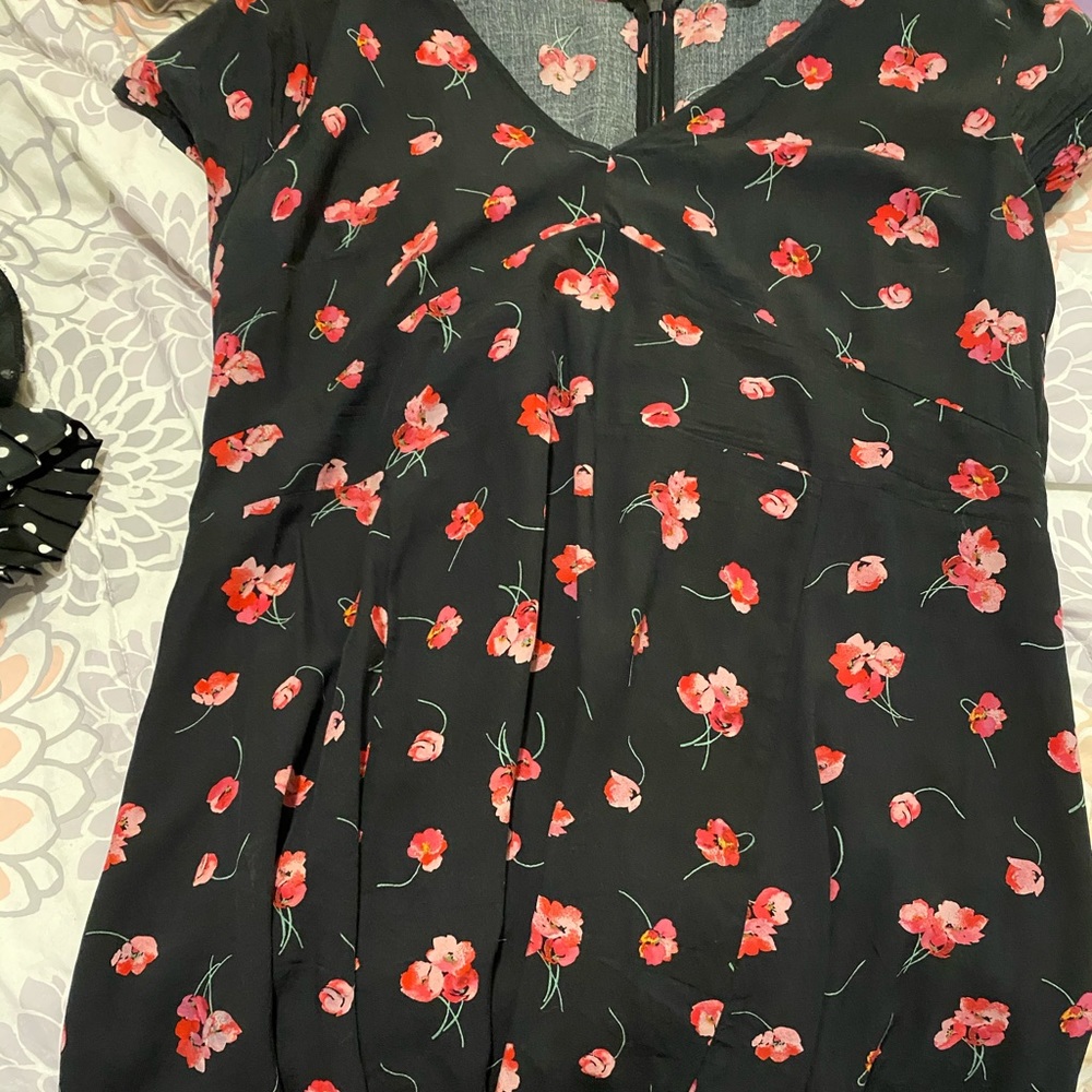 Gap pink and black floral casual dress